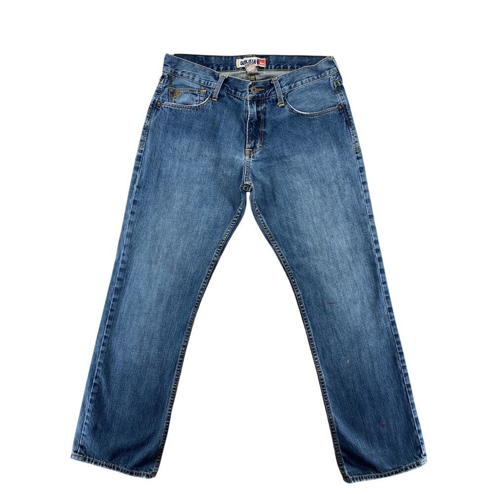 Quiksilver Men’s Blue Straight Leg Jeans 34x30 Y2K Skate Surf Denim